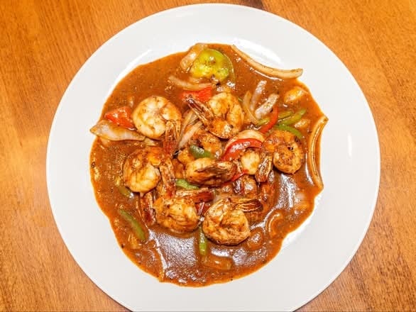 Jerk or Curry Shrimp.
