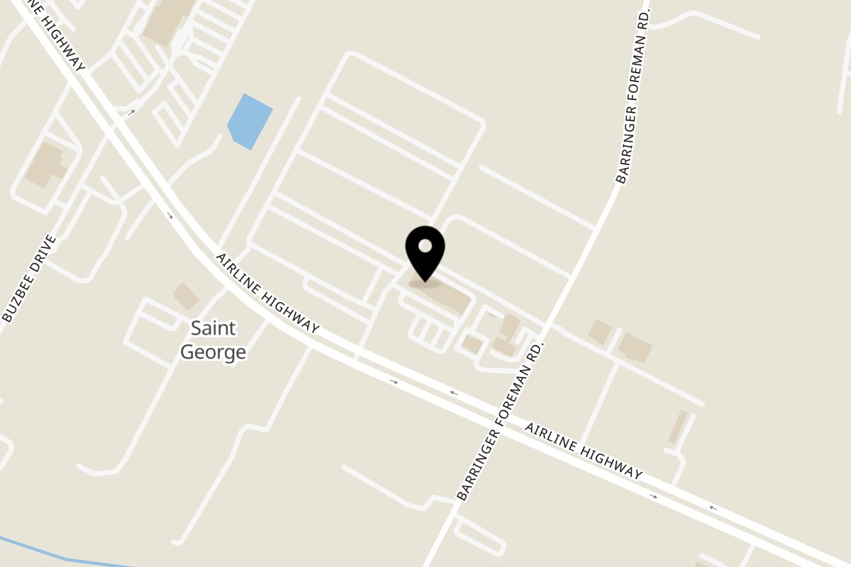 Map showing the location of Bullfish Bistro on 14241 Airline Hwy Ste 105 in Baton Rouge